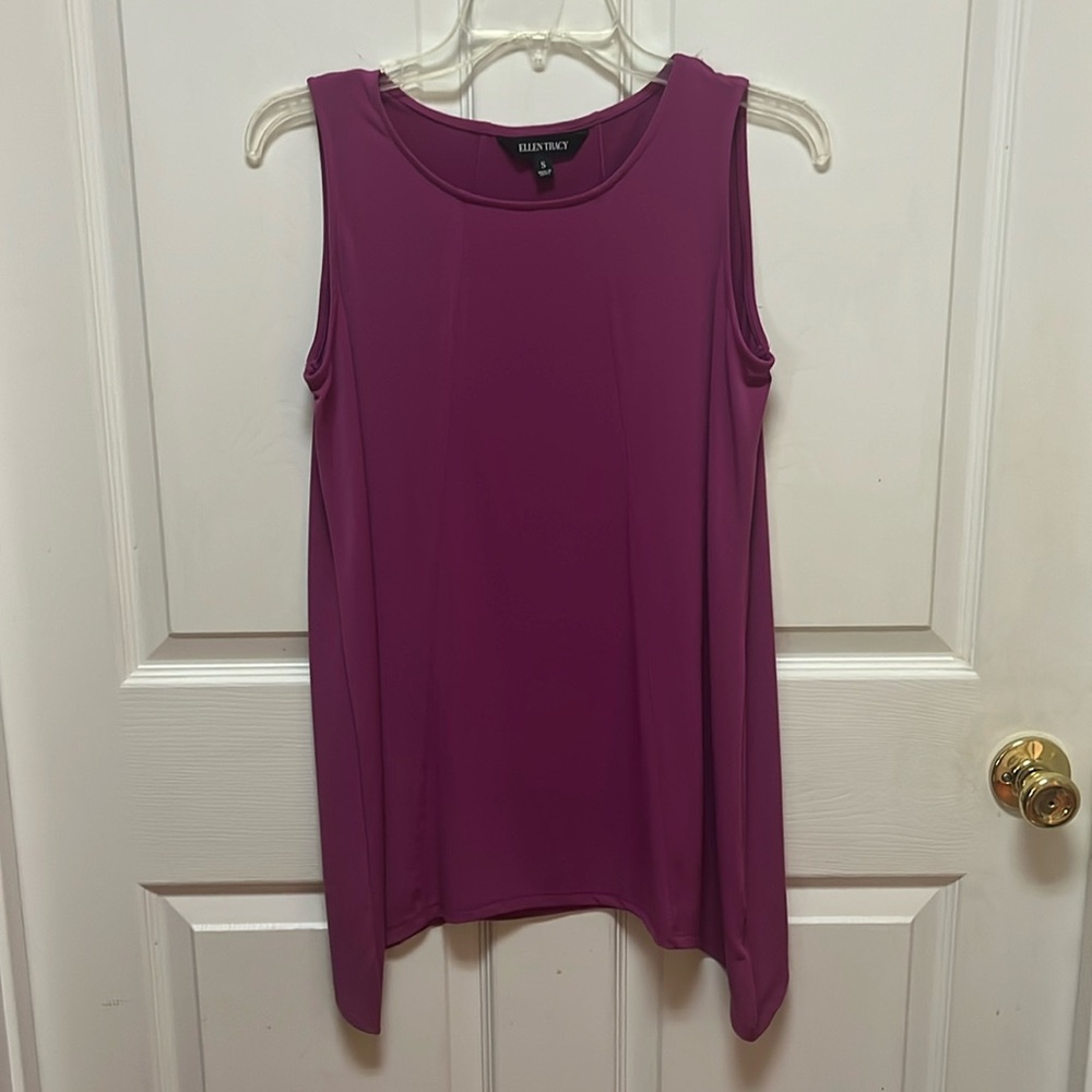 Sleeveless Tank-Style Dressy Shirt, Size S